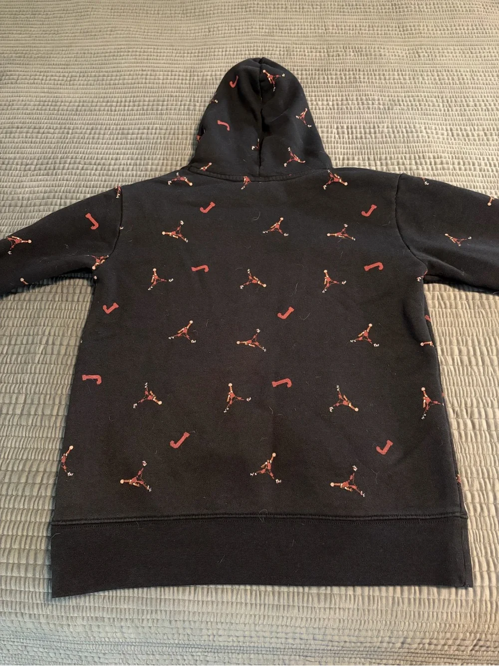 Jordan Black Pullover Hoodie with Red Logo Accents